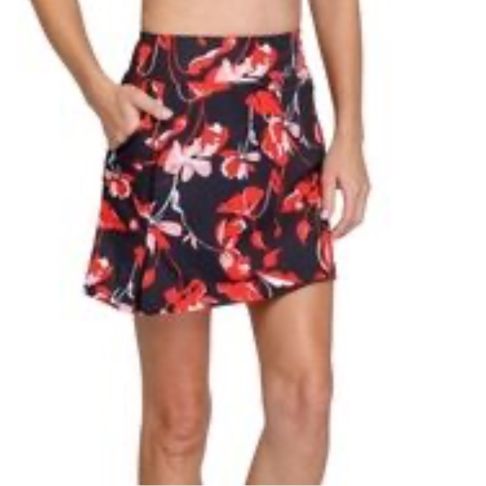Zoe + Phoebe Tropical Print Bright & Bold Floral Print Skorts Tennis Size PXL